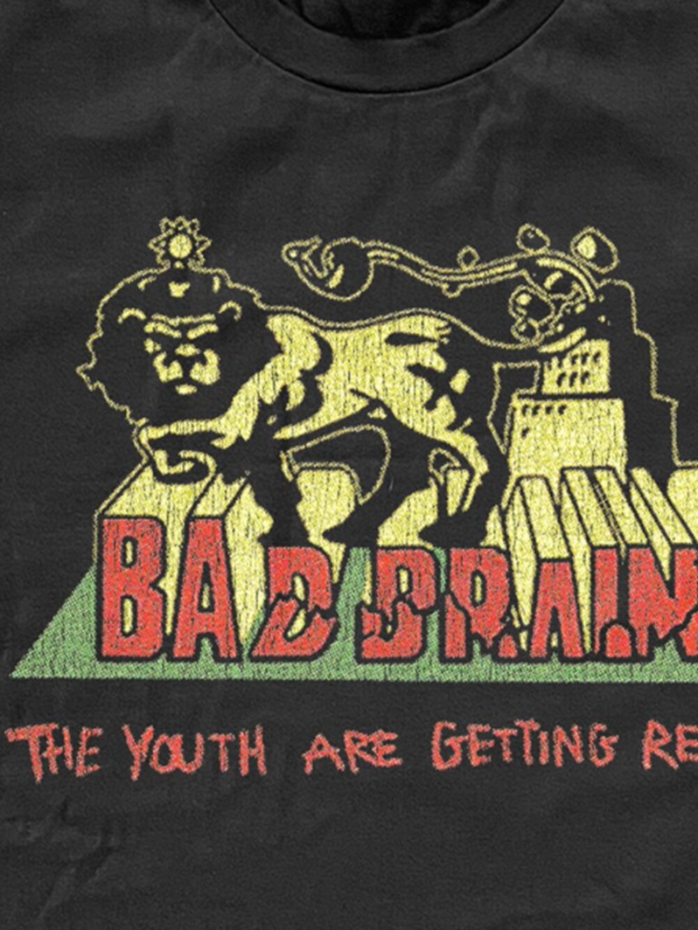 90s Bad Brains The Youth Are Getting Restless Black T-Shirt